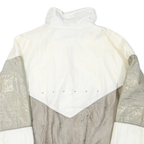 Womens White & Beige Plain Zip Jacket M Polyester Blend Casual Lightweight