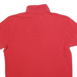 TOMMY HILFIGER Mens Red Short Sleeve Polo Shirt M Cotton Blend Casual Basic