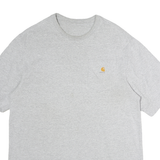 CARHARTT Mens Grey & Yellow Pocket T-Shirt L Short Sleeve Crew Neck Classic