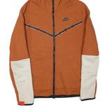 NIKE Mens Rust & Cream Full Zip Hooded Hoodie S Athletic Casual