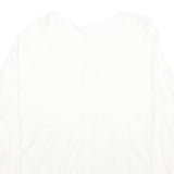 BENETTON Womens White Plain Button Up Crew Neck Basic Knit Jumper XS Lightweight
