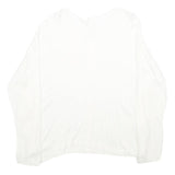 BENETTON Womens White Plain Button Up Crew Neck Basic Knit Jumper XS Lightweight