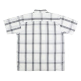 DICKIES Mens White & Grey Check Shirt Short Sleeve L Casual Cotton Blend