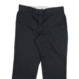 DICKIES Mens Regular Black Cotton Blend Trousers W38 L29 Workwear Zip Closure
