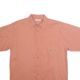 BUGLE BOY Mens Peach Cotton Short Sleeve Shirt XL Casual Button Down
