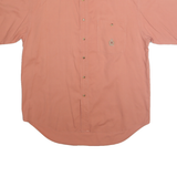 BUGLE BOY Mens Peach Cotton Short Sleeve Shirt XL Casual Button Down