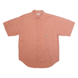BUGLE BOY Mens Peach Cotton Short Sleeve Shirt XL Casual Button Down