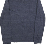 C&A Mens Blue Plain Cotton Pullover Crew Neck Jumper S Comfortable Casual