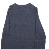 C&A Mens Blue Plain Cotton Pullover Crew Neck Jumper S Comfortable Casual