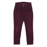 LEVI'S Womens Red Slim Skinny Corduroy Trousers W28 L28 Zip Closure Stylish