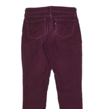 LEVI'S Womens Red Slim Skinny Corduroy Trousers W28 L28 Zip Closure Stylish