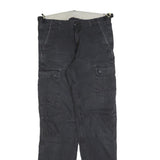 CARHARTT Mens Cotton Blend Black Regular Cargo Trousers W29 L32 Workwear Zip