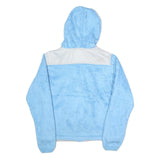 THE NORTH FACE Womens Blue & White Jacket XS Polyester Blend Fleece Zip Hooded