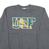 CHAMPION Mens Grey USF Crew Neck S Cotton Blend Pullover Sweatshirt