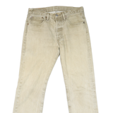LEVI'S 501 Mens Jeans Beige Relaxed Straight Denim Light W32 L29 Button Closure