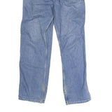 CARHARTT Mens Blue Regular Fit Straight Cotton Blend Button W33 L32 Durable Work