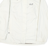 JACK WOLFSKIN Mens White Polyester Blend Jacket L Outdoor Zip Plain Casual