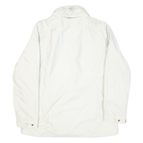 JACK WOLFSKIN Mens White Polyester Blend Jacket L Outdoor Zip Plain Casual