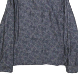 TED BAKER Mens Blue Floral Print Linen Blend Jacket L Zip Casual Lightweight