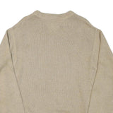 TOMMY HILFIGER Mens Beige Plain Crew Neck Basic Knit M Cotton Blend Jumper