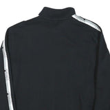 PUMA Mens Black & White Sport Zip Cotton Blend Jacket L Logo Tape Stripe Casual