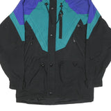 BLACK BEAR Mens Black & Purple Colourblock Outdoor Jacket M Polyester Blend Zip