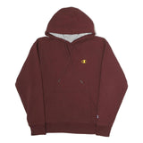 CHAMPION Mens Maroon Hoodie M Small Logo Pullover Cotton Blend Comfortable Fit