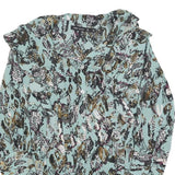 KAREN MILLEN Womens Blue Printed Blouse Long Sleeve Collared UK 8 Stylish