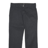 DICKIES Mens Polyester Blend Black Regular Straight Trousers W30 L30 Zip Closure