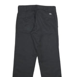 DICKIES Mens Polyester Blend Black Regular Straight Trousers W30 L30 Zip Closure