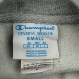 Vintage Reverse Weave Champion College Sweatshirt - Small Grey Cotton Blend