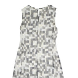 BOSS HUGO BOSS Womens Grey White Geometric Sleeveless Day Polyester Dress M