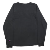 CHAMPION Mens Black Long Sleeve Crew Neck Classic Logo T-Shirt M