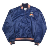 C&L Mens Blue Nylon Baseball Softball Jacket XL Polyester Button Bomber