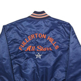 C&L Mens Blue Nylon Baseball Softball Jacket XL Polyester Button Bomber