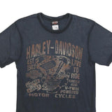 HARLEY DAVIDSON Mens Black Vintage Iron Graphic T-Shirt S Short Sleeve Crew Neck