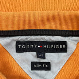 Tommy Hilfiger Slim Fit Polo Shirt - Large Orange Cotton