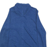 WHITE STUFF Womens Blue Shirt Long Sleeve Button Neck UK 12 Linen Casual Top