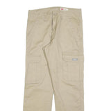 WRANGLER Mens Cotton Blend Beige Relaxed Cargo Trousers W30 L30 Utility Pockets