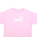 PUMA Womens Pink T-Shirt L Short Sleeve Crew Neck Logo Printed Cotton Blend