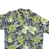 BON HOMME Mens Green Pattern Rayon Shirt M Floral Black Grey Hawaiian Casual