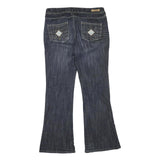 Womens Dark Blue Regular Flared Denim Jeans Cotton Blend W31 L30 Embellished