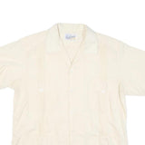 CUBAND Mens Cream Cotton Blend Shirt M Button Front Four Pocket Casual