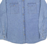 WRANGLER Mens Blue Cotton Blend Denim Shirt L Classic Casual Long Sleeve