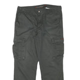 TEDDYS Mens Regular Fit Green Cargo Trousers W37 L30 Cotton Blend Zip Closure