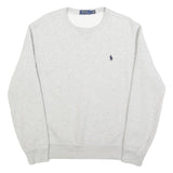 POLO RALPH LAUREN Mens Grey Crew Neck M Cotton Blend Sweatshirt Classic Logo