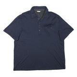 CALVIN KLEIN Mens Blue Polo Shirt L Cotton Blend Short Sleeve Pocket Basic