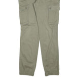 PIER ONE Womens Cotton Blend Slim Cargo Trousers Olive Green W34 L30 Casual