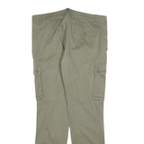 PIER ONE Womens Cotton Blend Slim Cargo Trousers Olive Green W34 L30 Casual