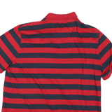 NAUTICA Mens Red & Navy Striped Short Sleeve Polo Shirt XL Cotton Blend Casual